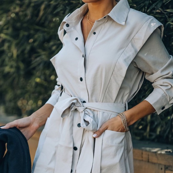 Gomez Pocketed Down Shirt Dress - Picture 3 of 7